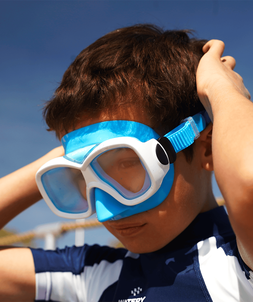 Watery diving mask for junior (8-15) - Misu - Blue/white