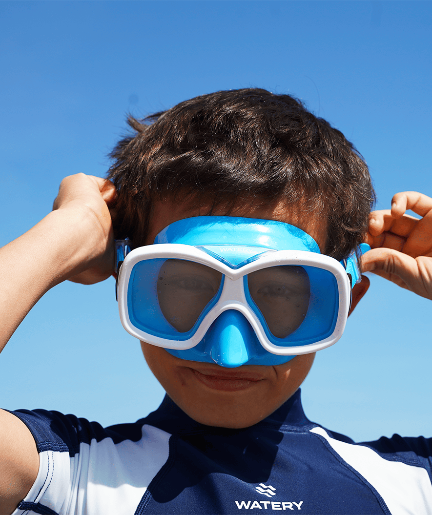 Watery diving mask for junior (8-15) - Misu - Blue/white