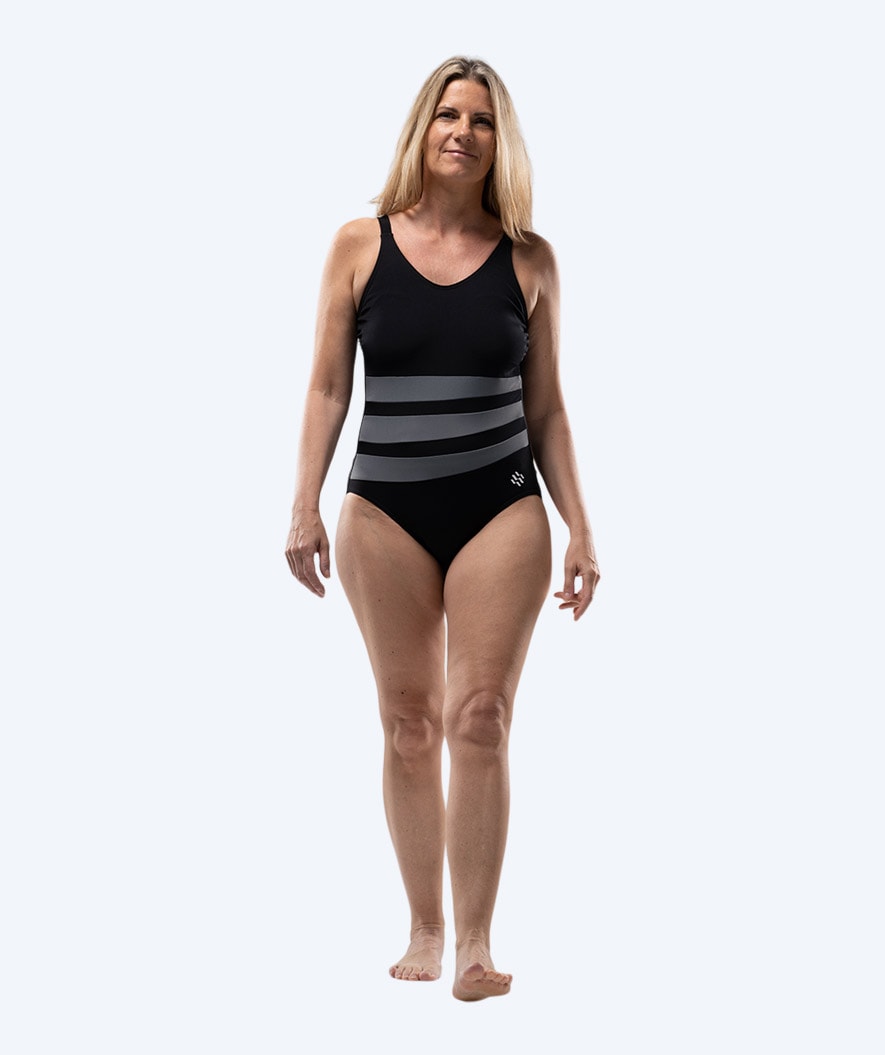 Watery padded swimsuit for women - Mystique Stripes - Black