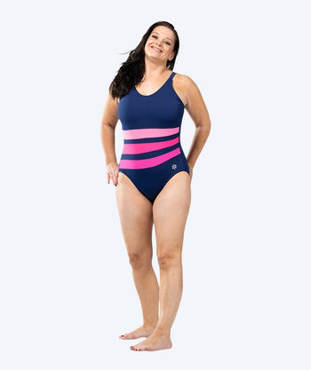 Watery padded swimsuit for women - Mystique Stripes - Pinky