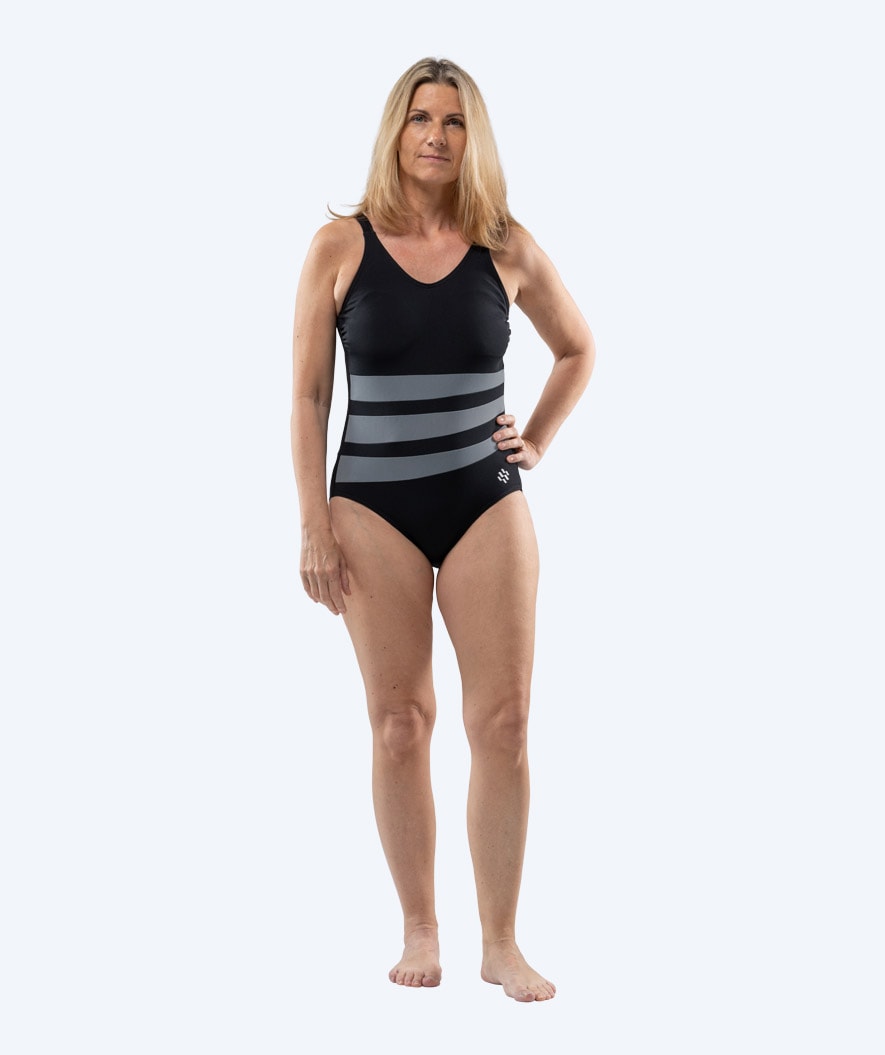 Watery padded swimsuit for women - Mystique Stripes - Black