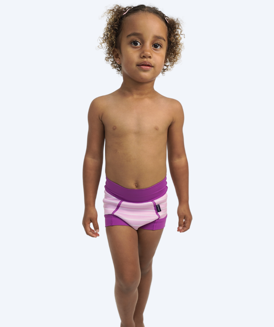 Watery swim nappies for kids - Neoprene Swim Nappy - Purple Stripes
