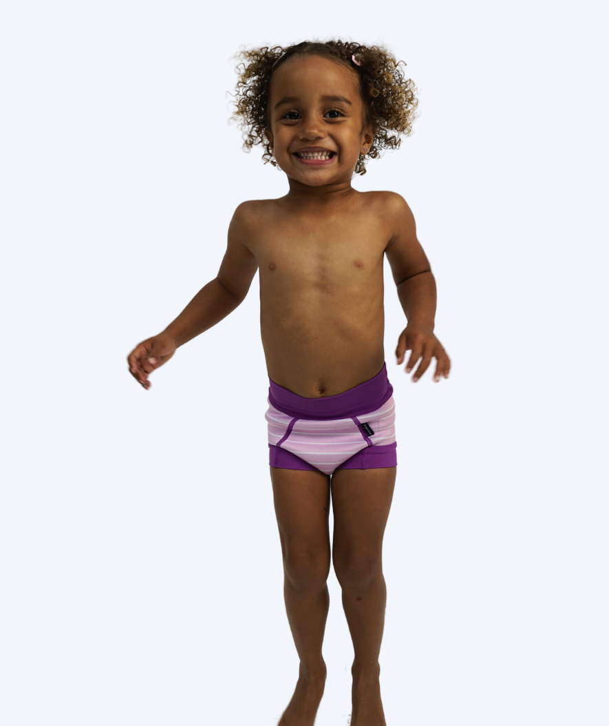 Watery swim nappies for kids - Neoprene Swim Nappy - Purple Stripes