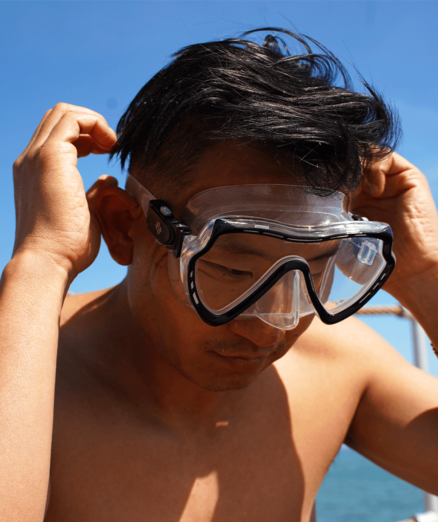 Watery diving mask for adults (from 15 years) - Nebula - Black