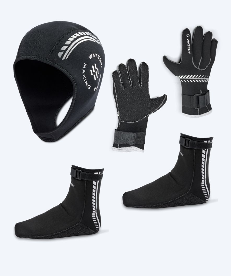 Watery neoprene set - Thermal Reptile (3 mm) - Black/Silver