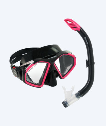 Aqualung Combo snorkel set for adults - Combo Hawkeye - Black/pink