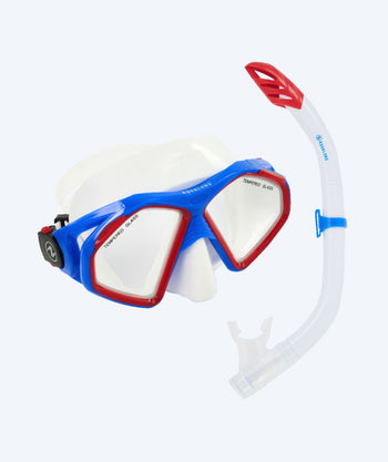 Aqualung Combo snorkel set for adults - Combo Hawkeye - Blue/red
