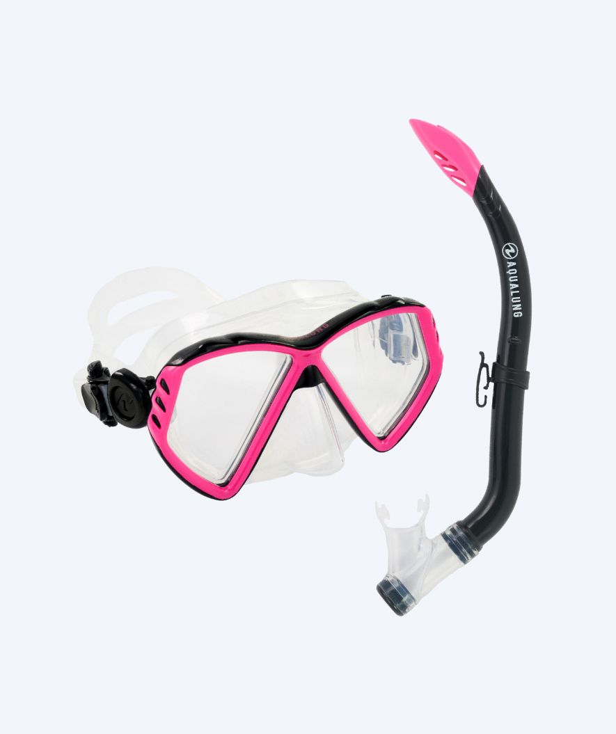 Aqualung snorkel set for kids (8-18) - Combo Cub - Clear/pink