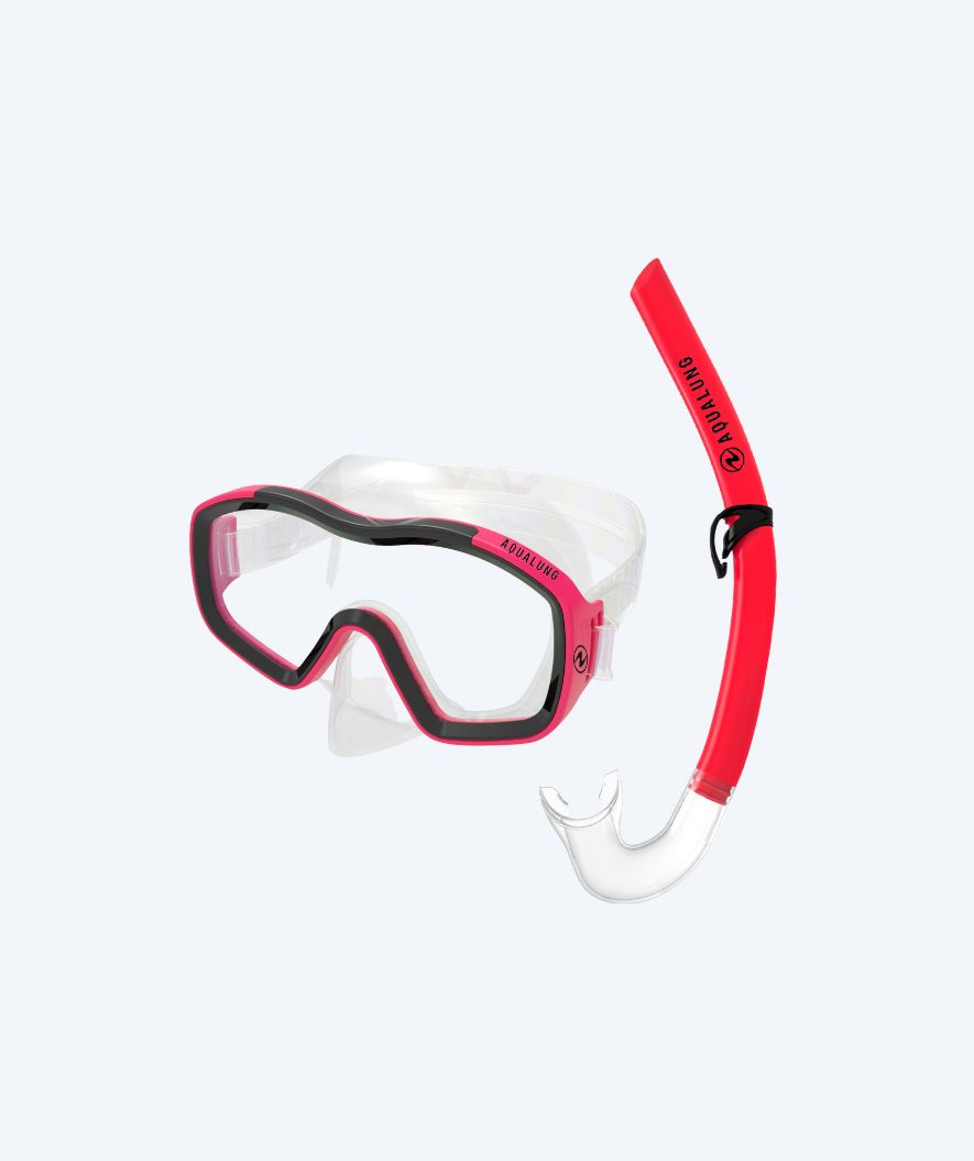 Aqualung snorkel set for kids (8-18) - Raccon Combo - Clear/red