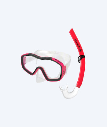 Aqualung Combo snorkel set for kids (8-18) - Raccon Combo - Clear/red