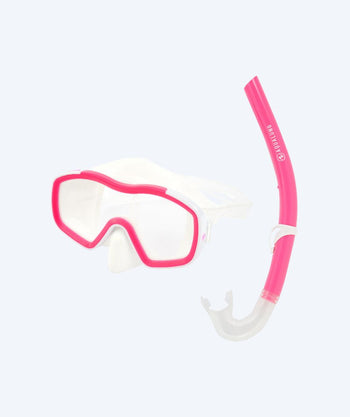 Aqualung Combo snorkel set for kids (8-18) - Raccon Combo - Clear/pink