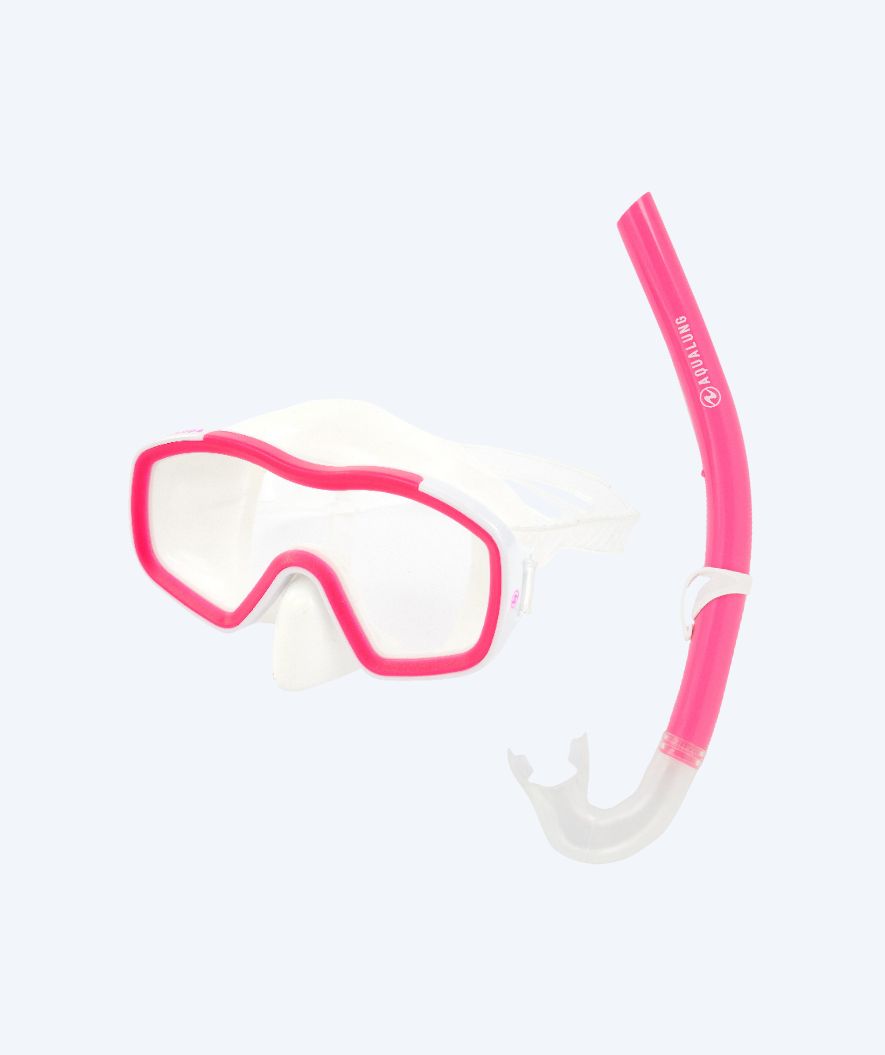 Aqualung Combo snorkel set for kids (8-18) - Raccon Combo - Clear/pink
