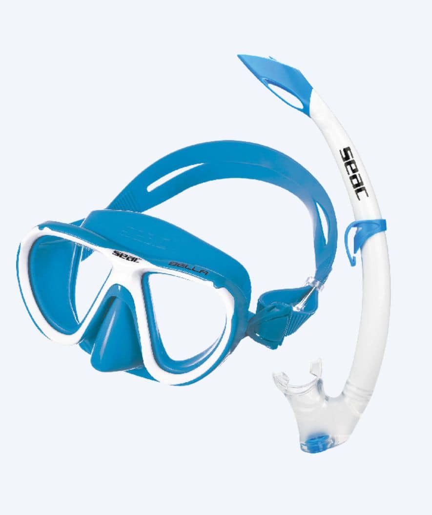 SEAC Combo snorkel set for kids (from 3 years) - Bella - Blue/white