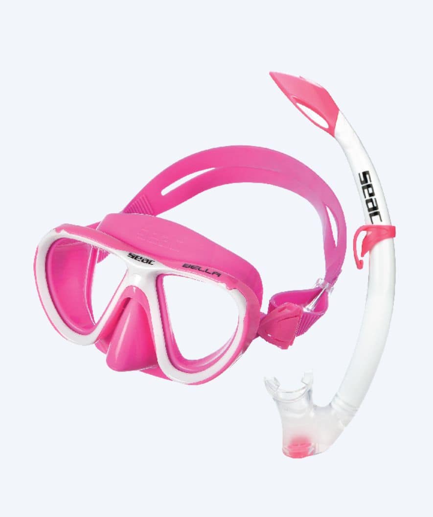 SEAC Combo snorkel set for kids (from 3 years) - Bella - Pink/white