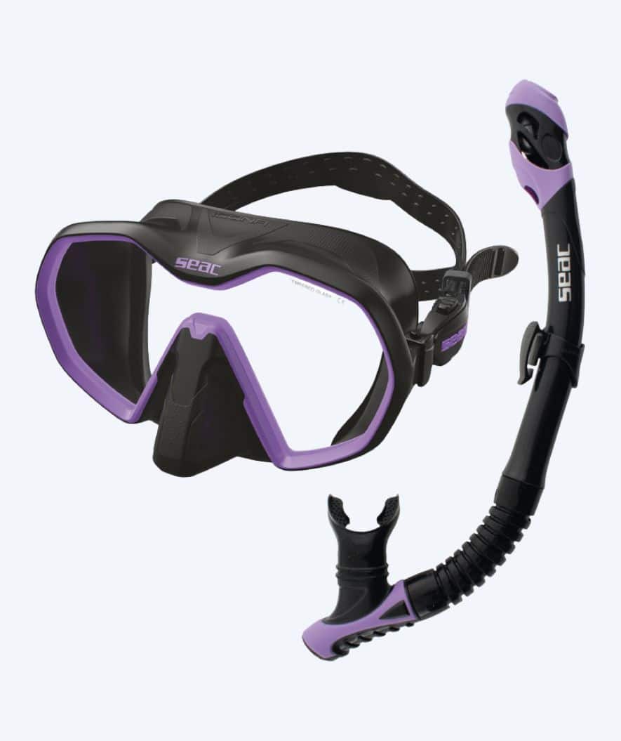 SEAC Combo snorkel set for adults - Icona - Black/purple
