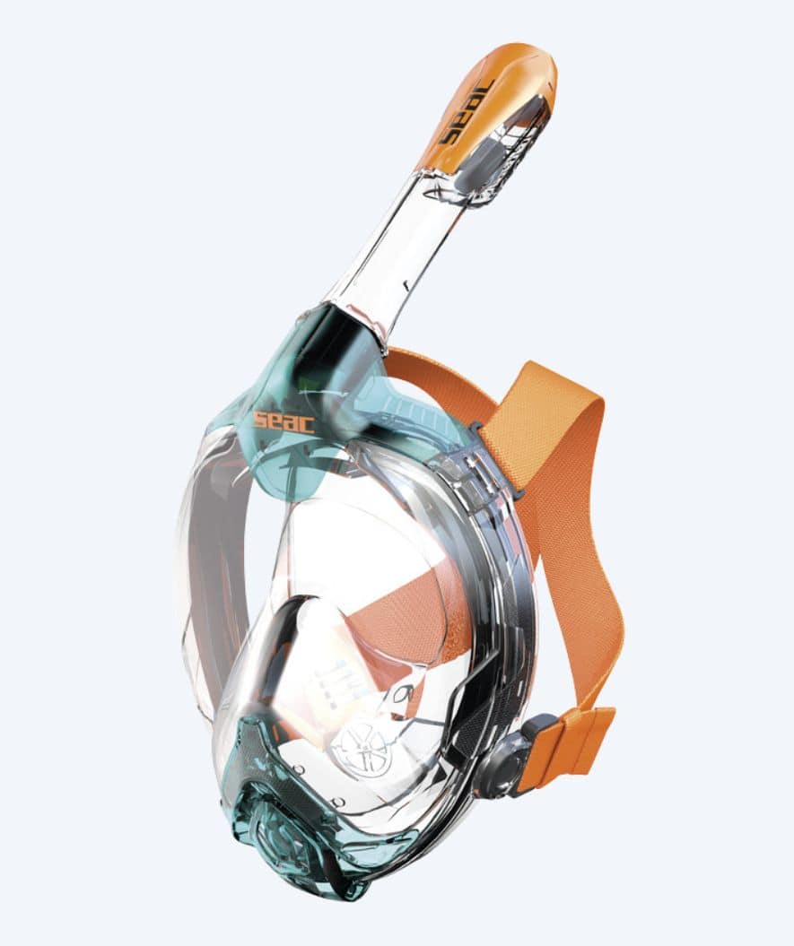 SEAC full face diving mask for adults - Libera S/M - Orange/blue