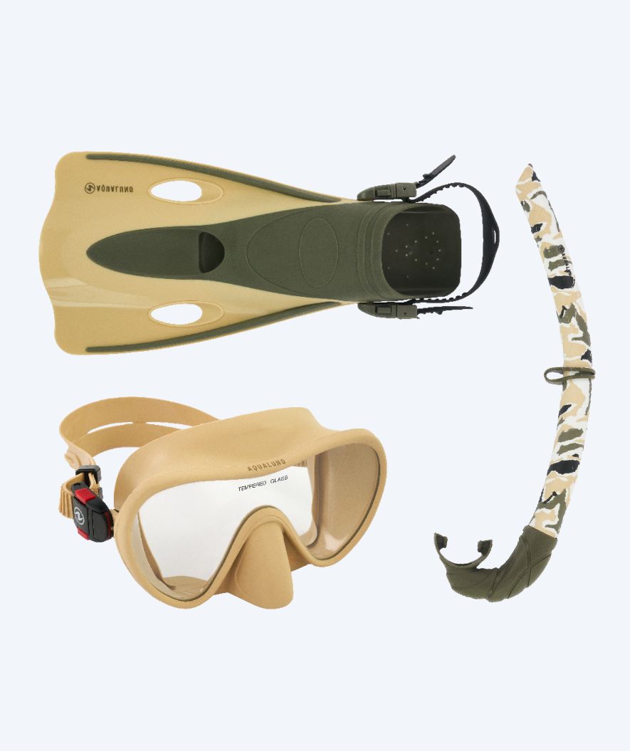 Aqualung snorkel set for adults - Nabul - Black/red