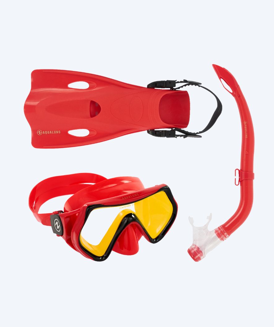 Aqualung snorkel set for kids - Hero - Red/yellow