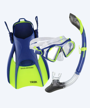 Aqualung snorkel set for adults - Admiral - Blue/green