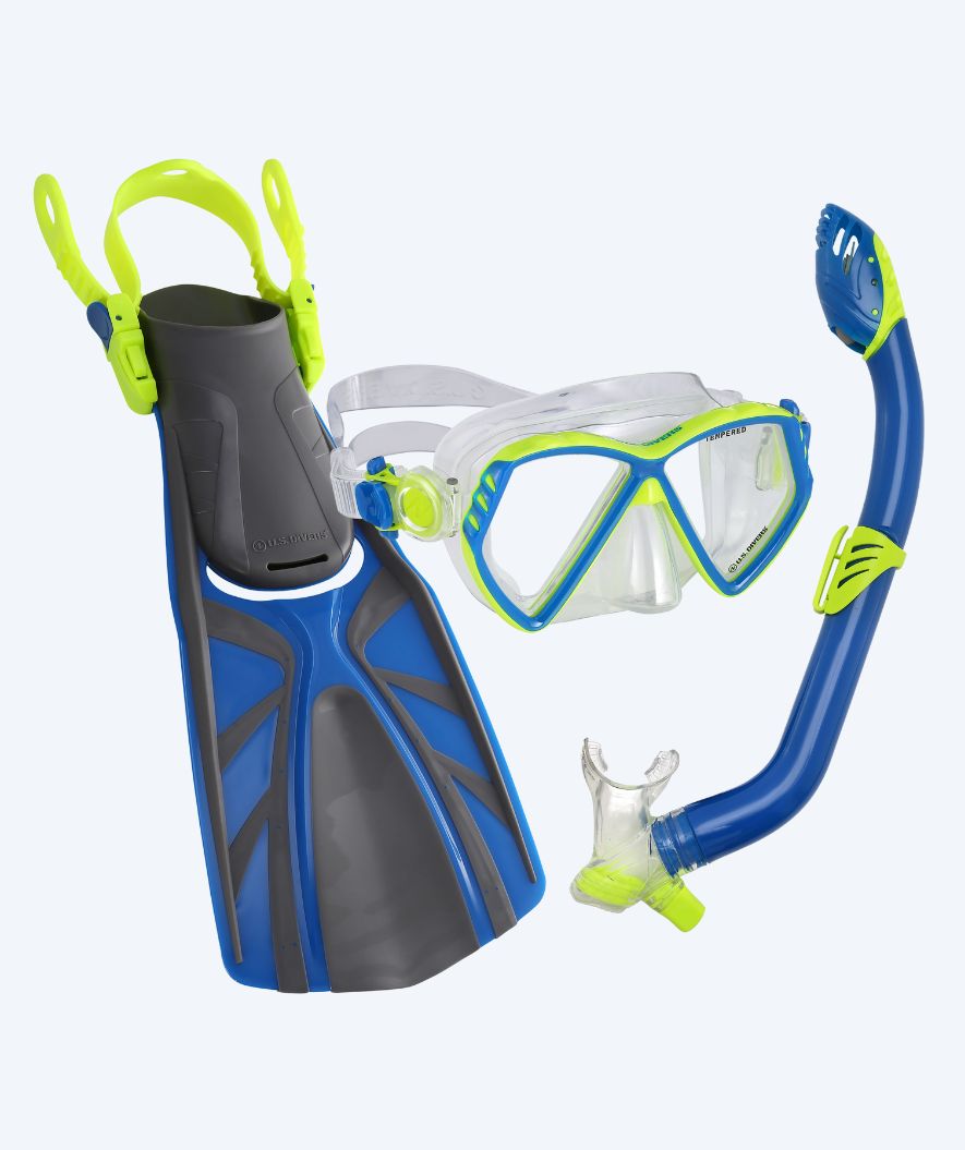 Aqualung snorkel set for kids (8-18) - Regal - Blue/green