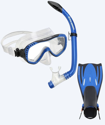 Aqualung snorkel set for adults - Pakala - Blue/black