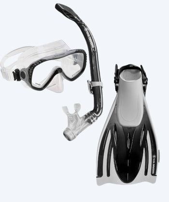 Aqualung snorkel set for adults - Pakala - Black/grey