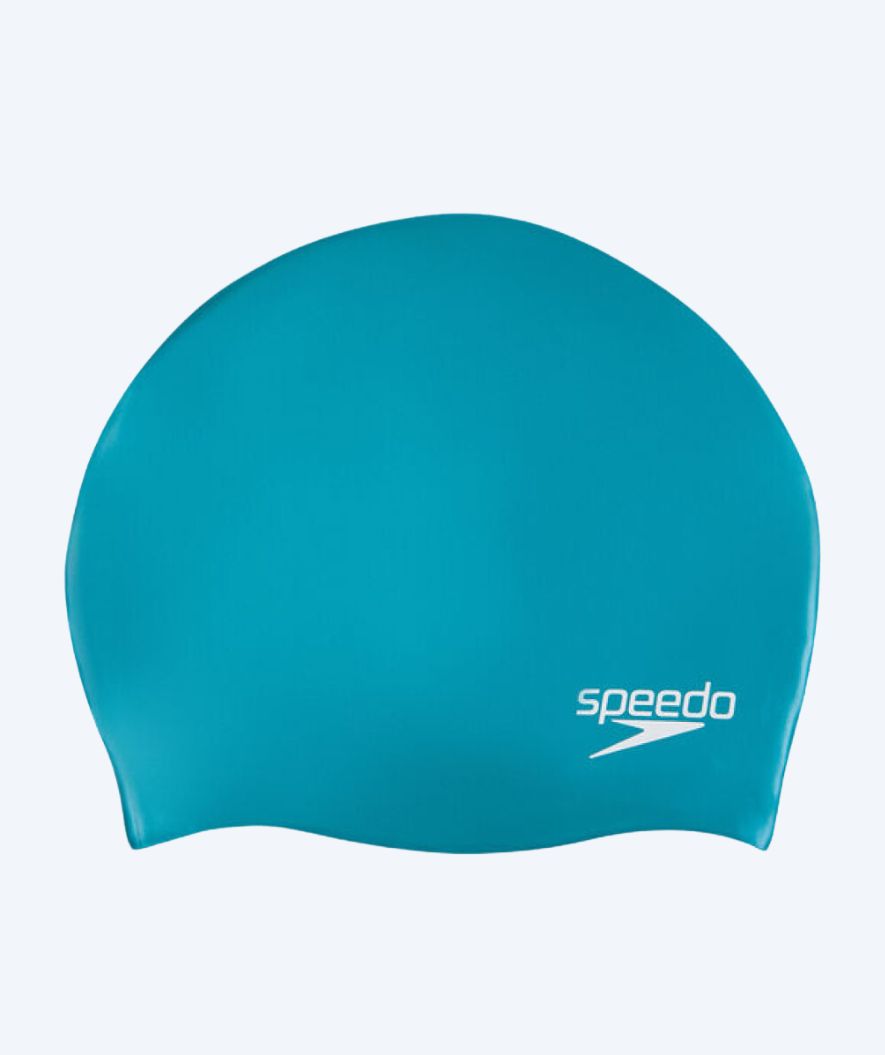 Speedo swim cap for junior (6-16) - Plain - Light blue/white