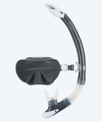 Aqualung Combo snorkel set for adults - Nabul - Grey/white (Smoke lens)