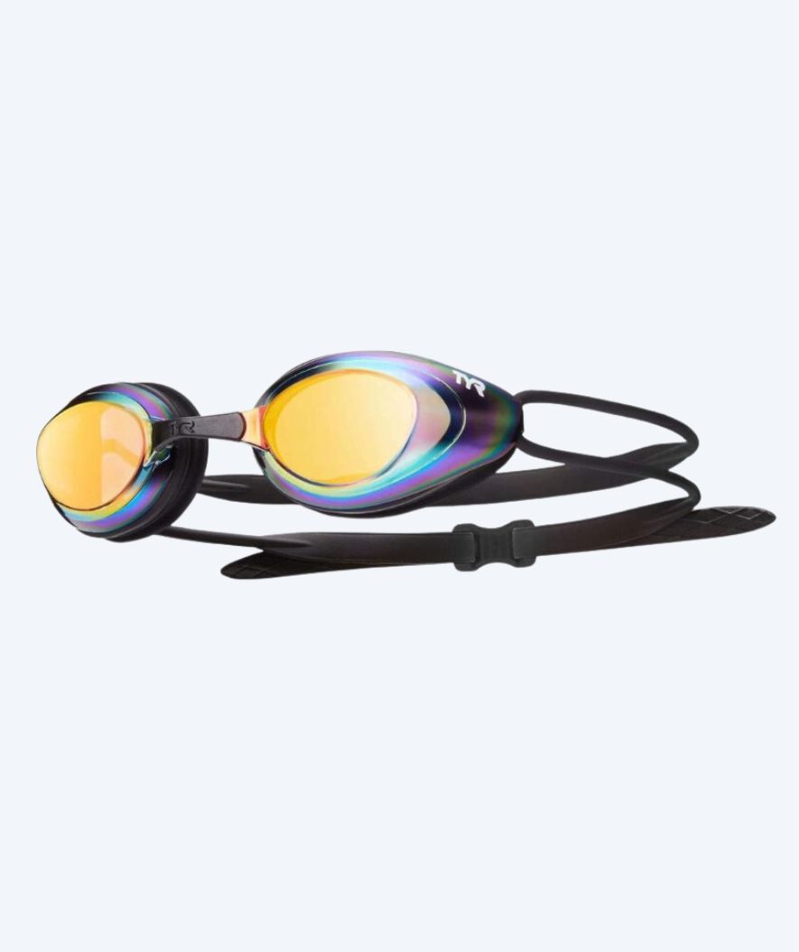 TYR training swimming goggles - Blackhawk Racing Mirrored - Black/gold