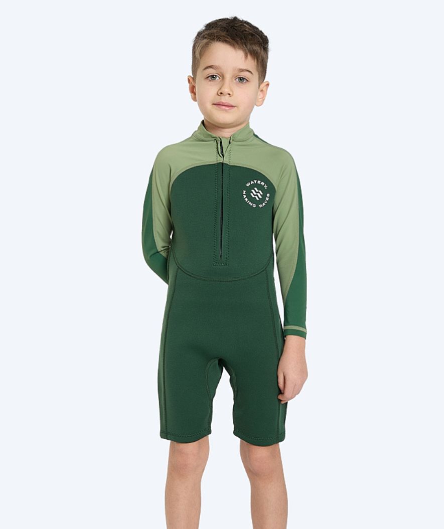 Watery UV wetsuit for kids - Calypso Long Sleeved - Green/light green