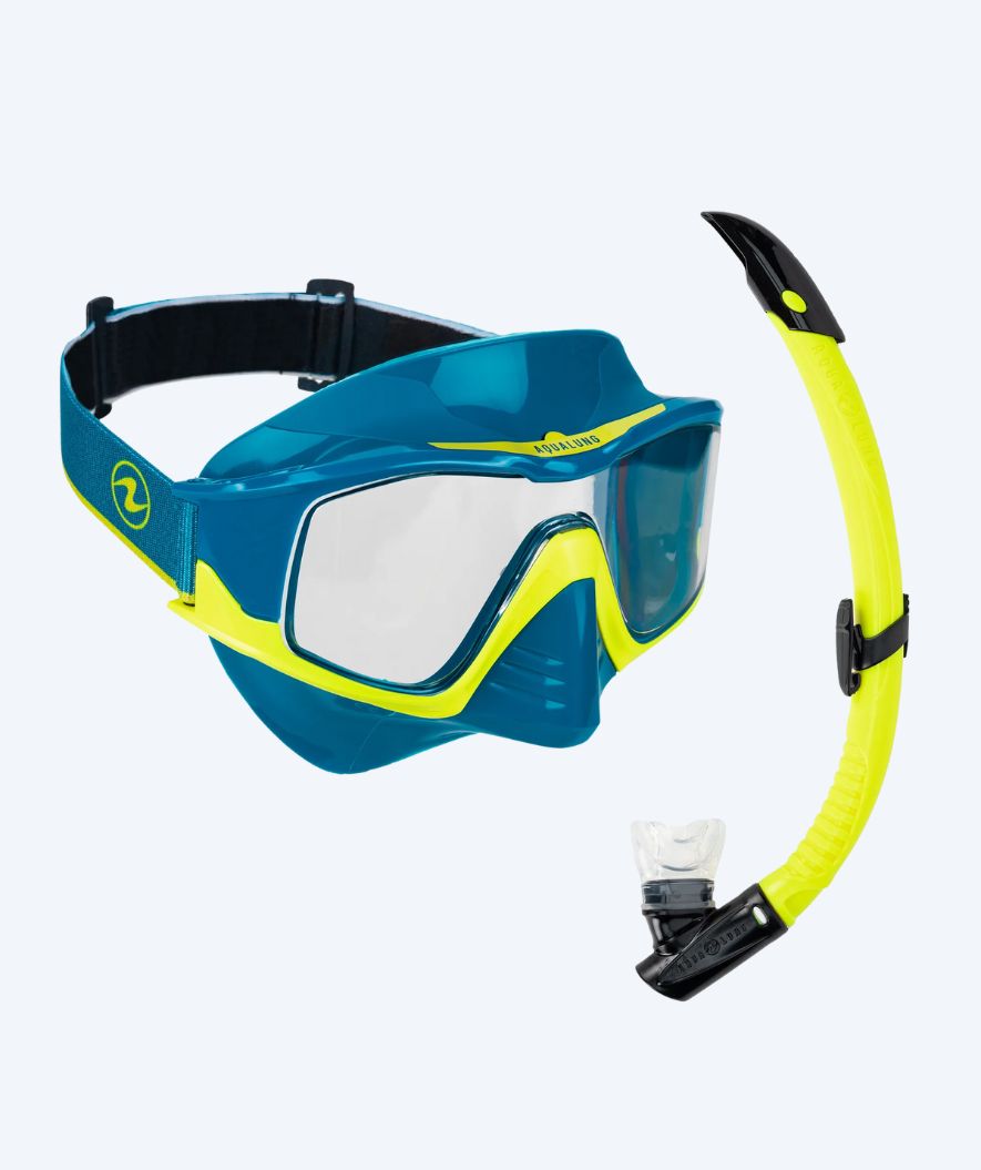 Aqualung Combo snorkel set for adults - Vita - Dark blue/yellow