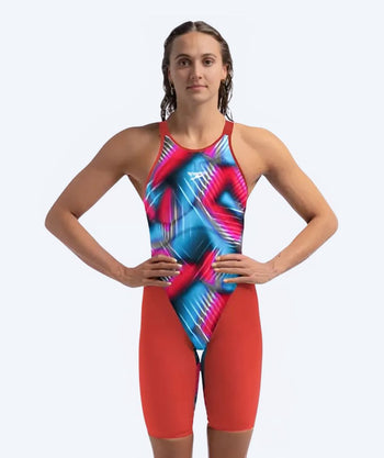 Speedo competition swimsuit for women - LZR Pure Valor 2.0 - Red/multi