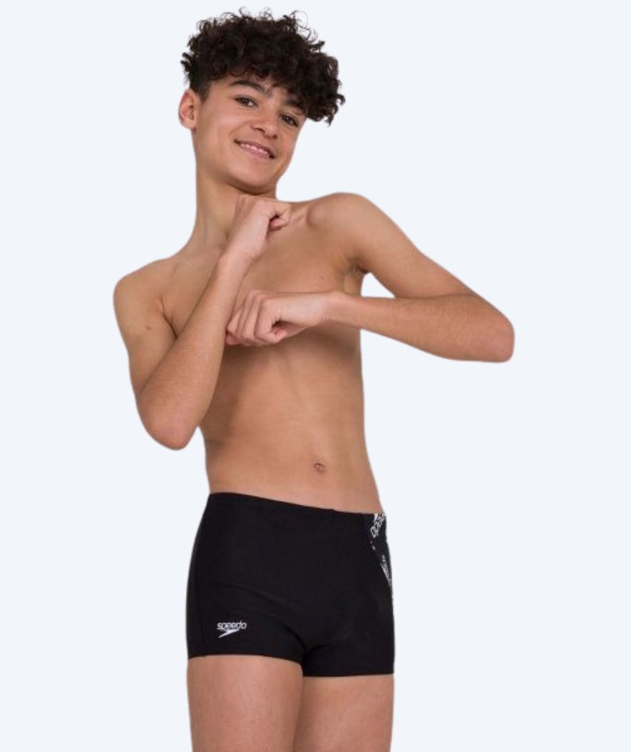 Speedo trunks for boys - Allover Panel - Black/white