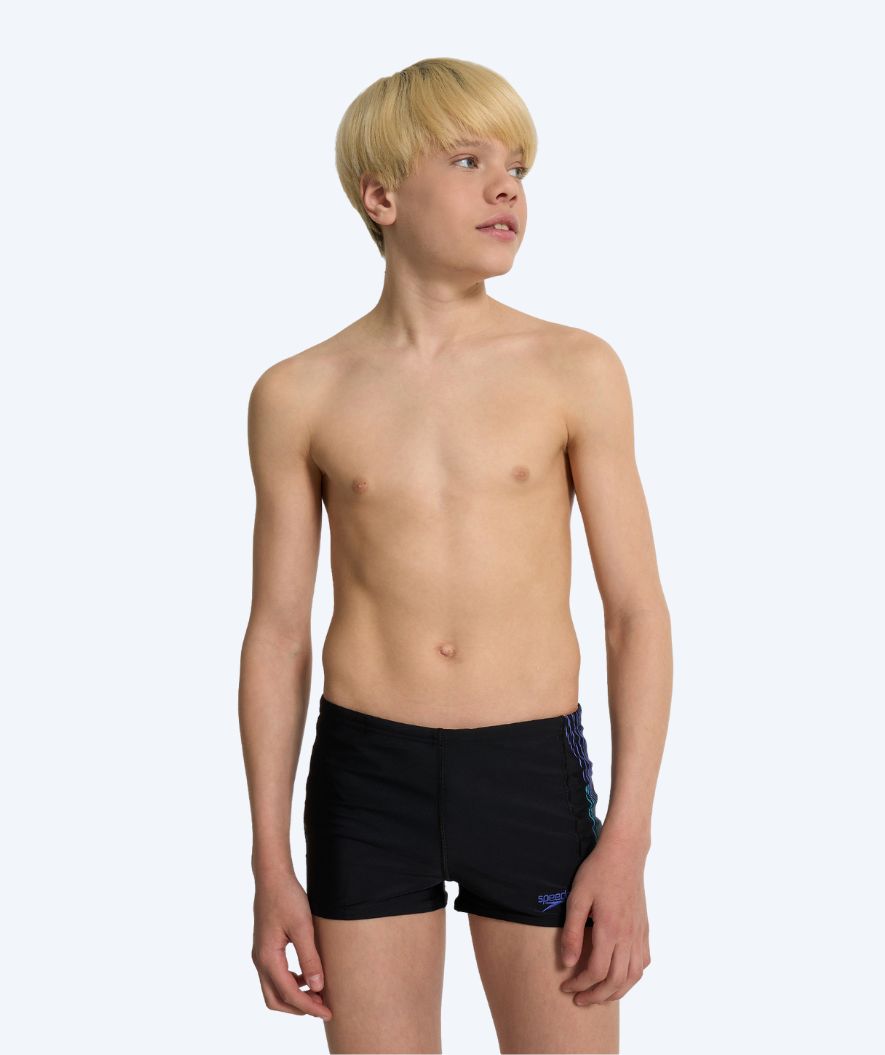 Speedo aquashorts for boys - Plastisol Placement - Black/Blue