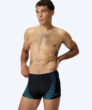 Speedo aquashorts for men - Duo Logo Print - Black/Dark blue