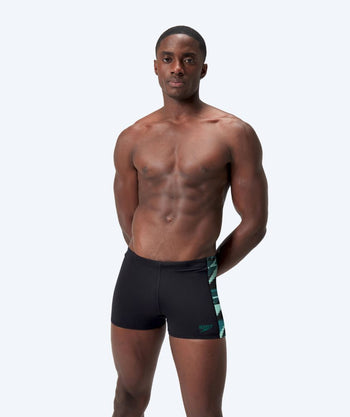Speedo trunks for men - Hyperboom Panel - Black/turquoise