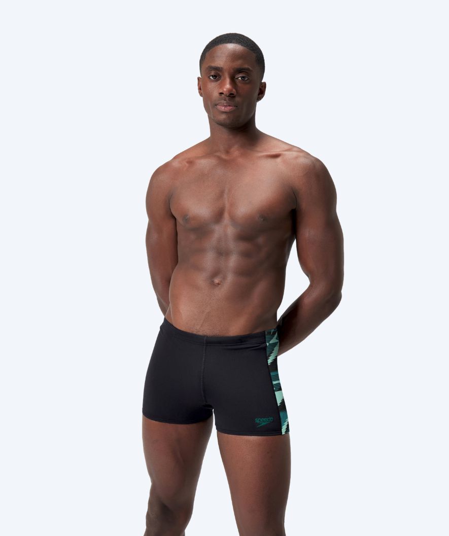Speedo trunks for men - Hyperboom Panel - Black/turquoise