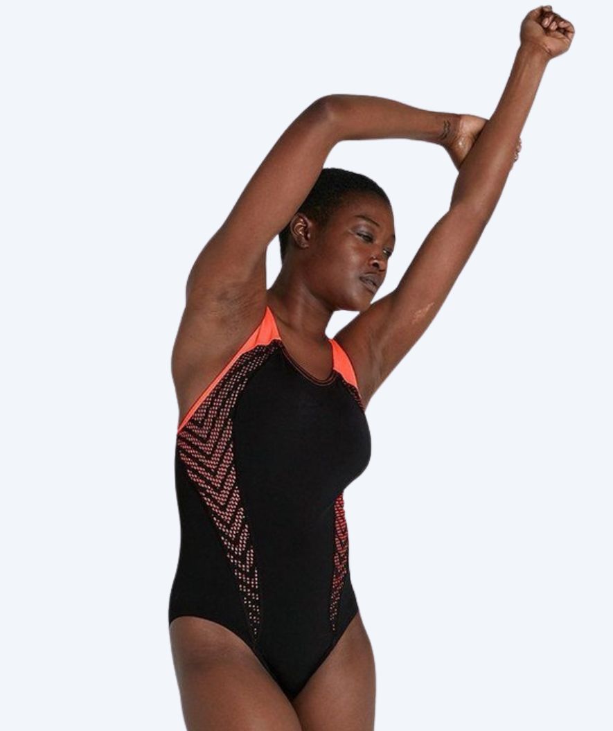 Speedo swimsuit for women - Placement Laneback - Black/orange
