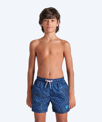 Arena swim shorts for boys - Water Prints - Dark blue
