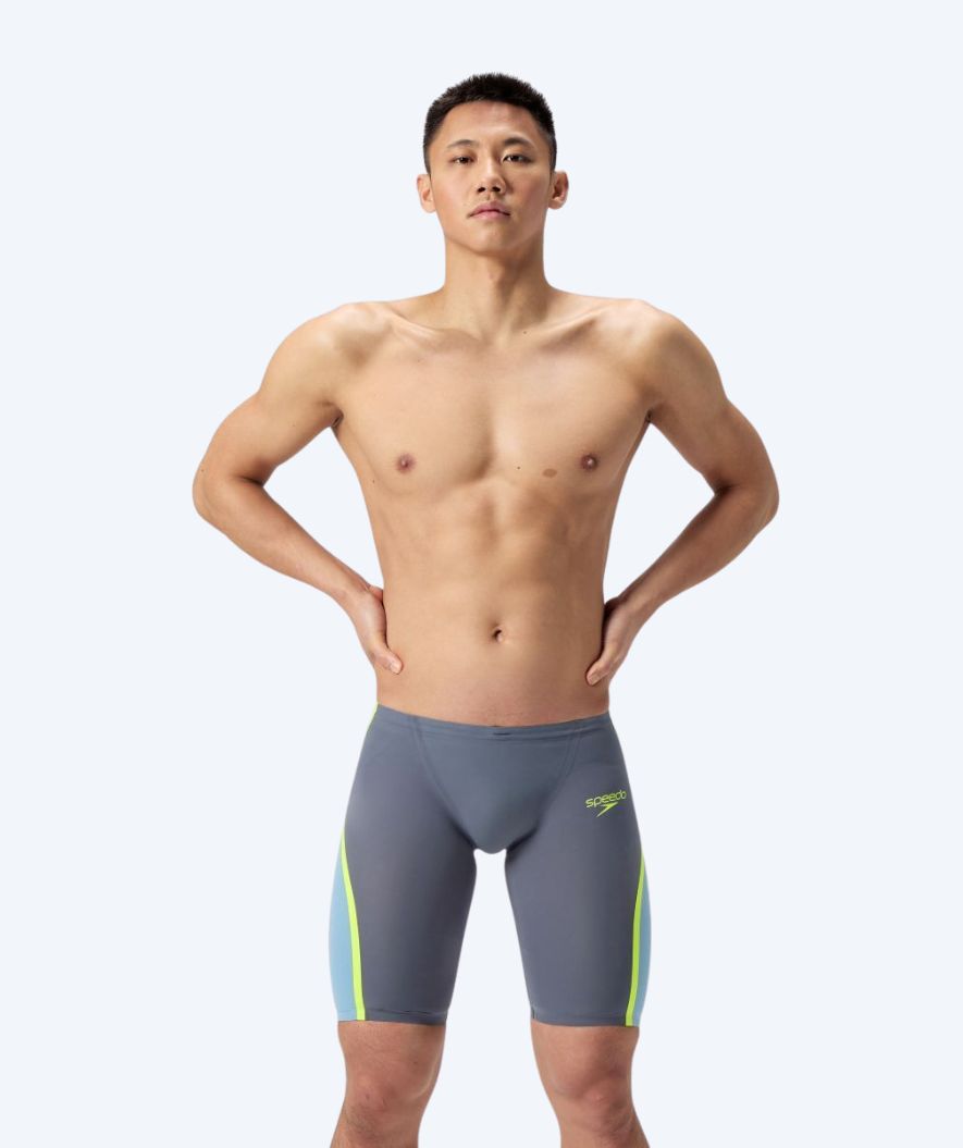 Speedo competition swim trunks for men - LZR Pure Intent 2.0 - Grey/yellow