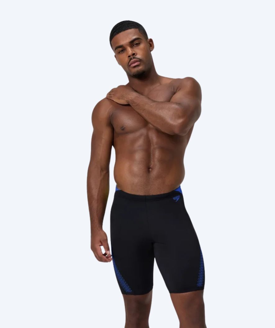 Speedo long swim trunks for men - Hyperboom Splice - Black/dark blue
