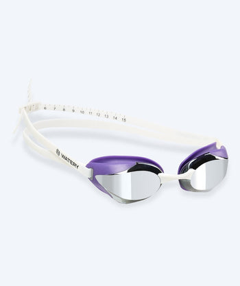 Watery Elite swim goggles - Poseidon Ultra Mirror - Purple/silver