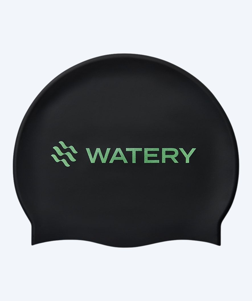 Watery swim cap - Signature Metallic - Black/green