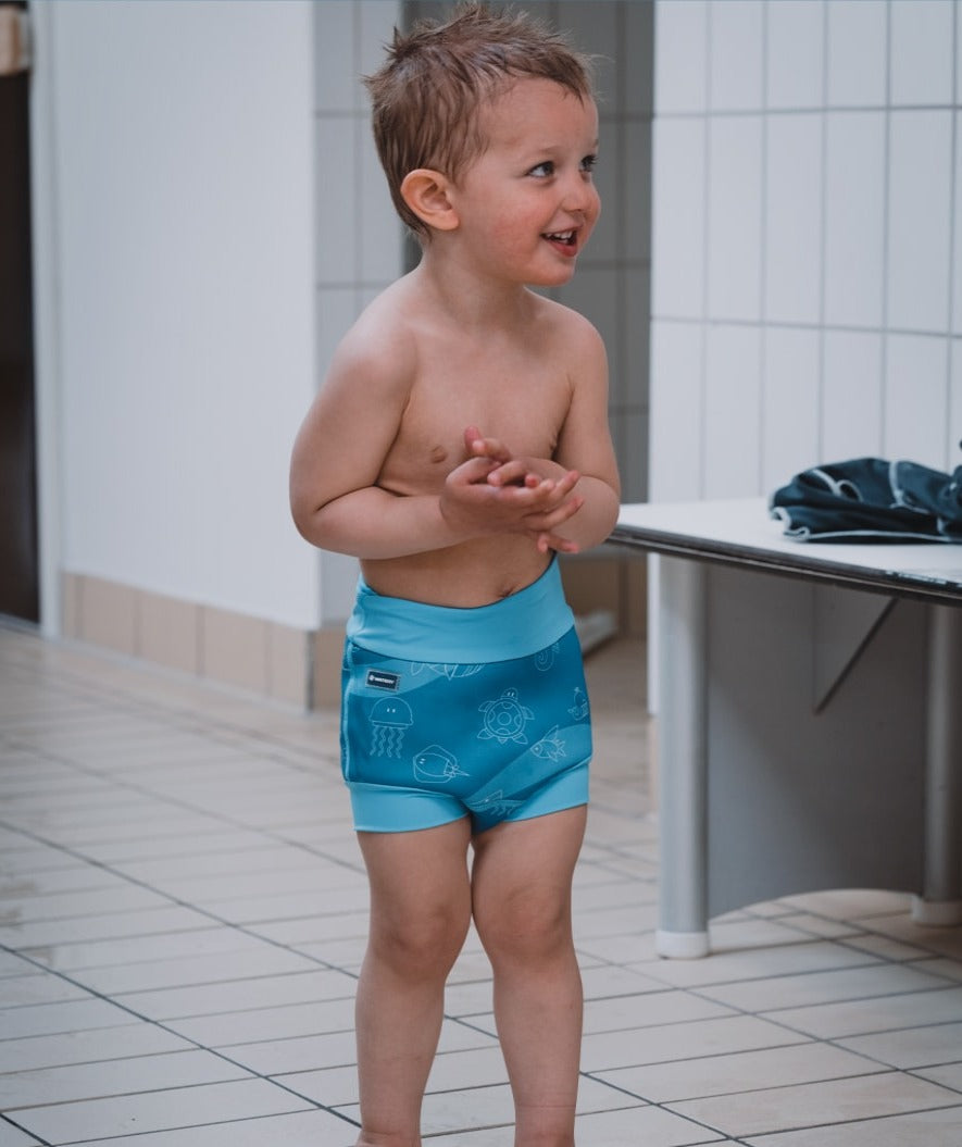 Watery swim nappies for kids - Neoprene Swim Nappy - Atlantic Blue