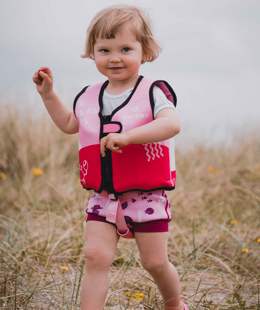 Watery swim nappies for kids - Neoprene Swim Nappy - Purple Stripes