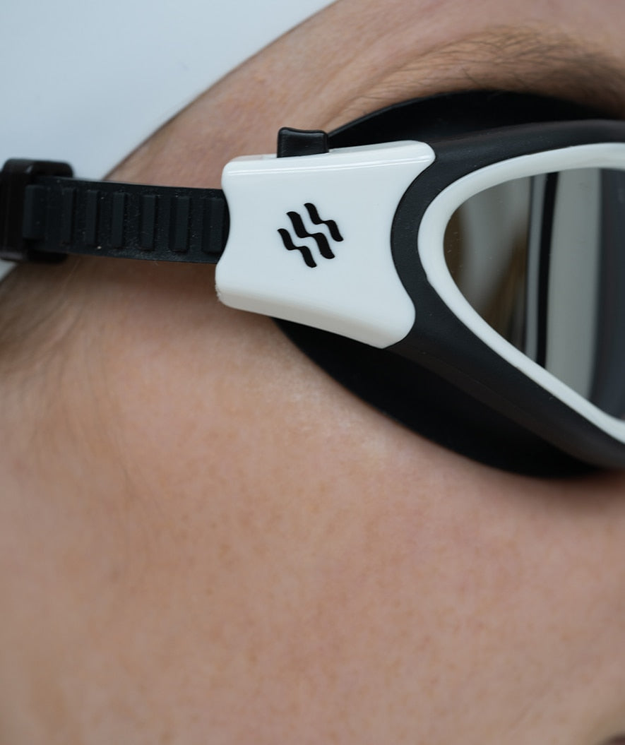 Watery training swimming goggles - Raven Mirror - Black/white