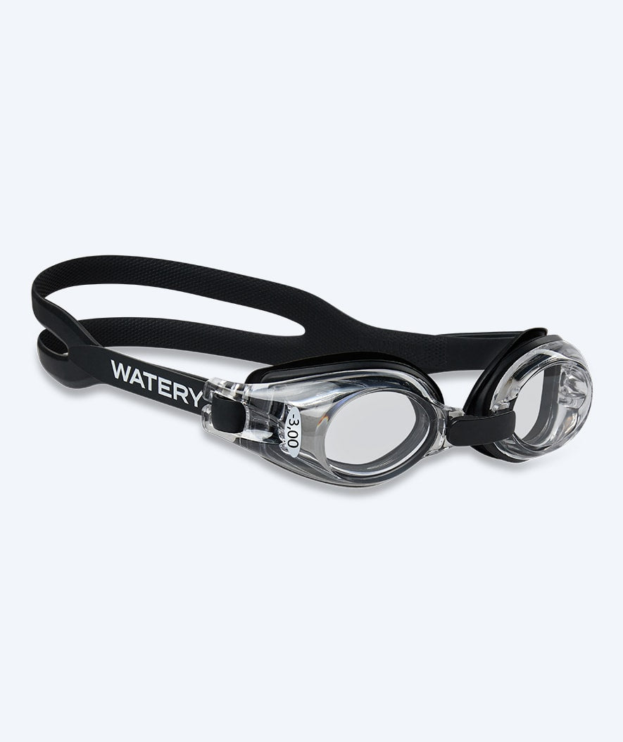 Watery nearsighted prescription swim goggles for kids - (-1.5) to (-7.0) - Baffin - Black