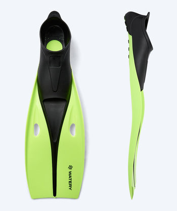 Watery diving fins for juniors/adults (33-46) - Breeve Longtail - Black/Green