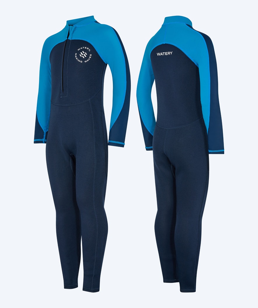 Watery wetsuit for kids - Calypso Full-Body - Blue/dark blue