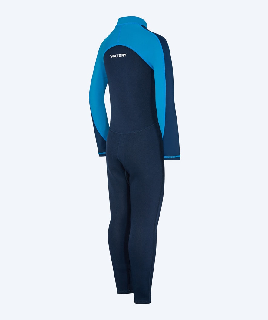 Watery wetsuit for kids - Calypso Full-Body - Blue/dark blue